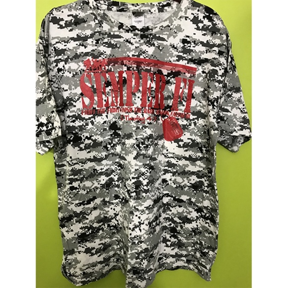 Code V Red SEMPER FI Geo Pure Cotton T Shirt L - Picture 1 of 6